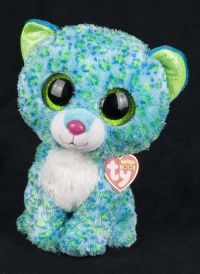 Ty Beanie Boos Leona Blue Leopard Cat 9" Plush Stuffed